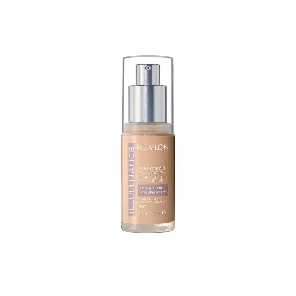 Lot of 2 Revlon Illuminance Skin-Caring Foundation, 209 Buff Beige, 1.0 oz/ea